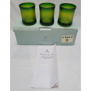 New PartyLite P90660 Bamboo Stackable Votive Trio - Set of 3 - Green (B)